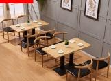 快餐桌椅组合简约小吃奶茶甜品店火锅餐饮食堂餐厅桌椅仿实木椅子